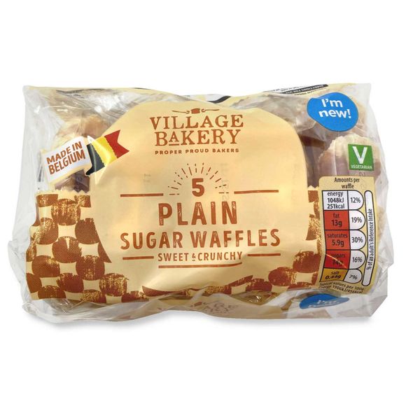 Village Bakery Plain Sugar Waffles 5 Pack